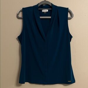 Calvin Klein Teal Sleeveless Blouse